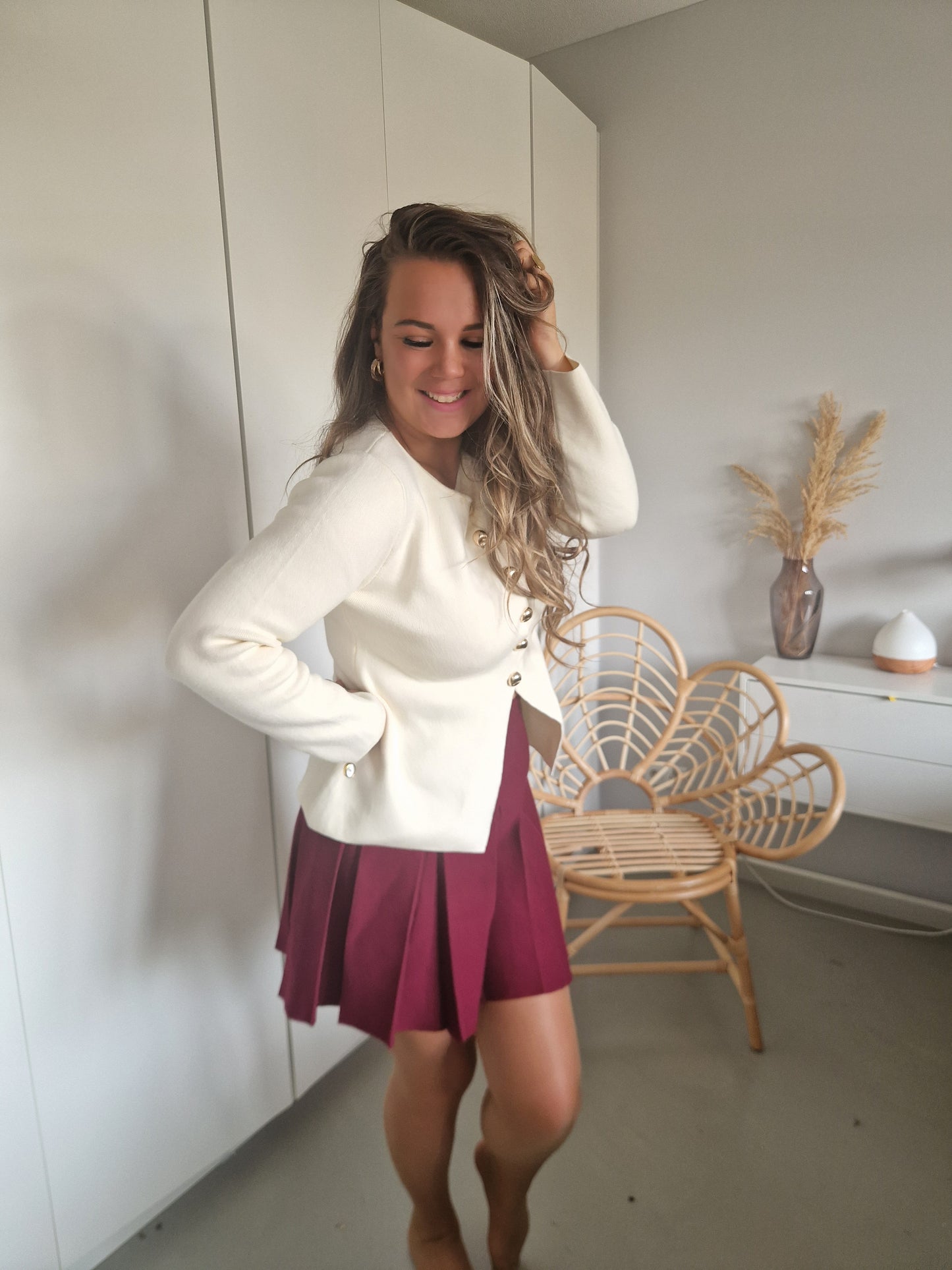 Plooirok burgundy