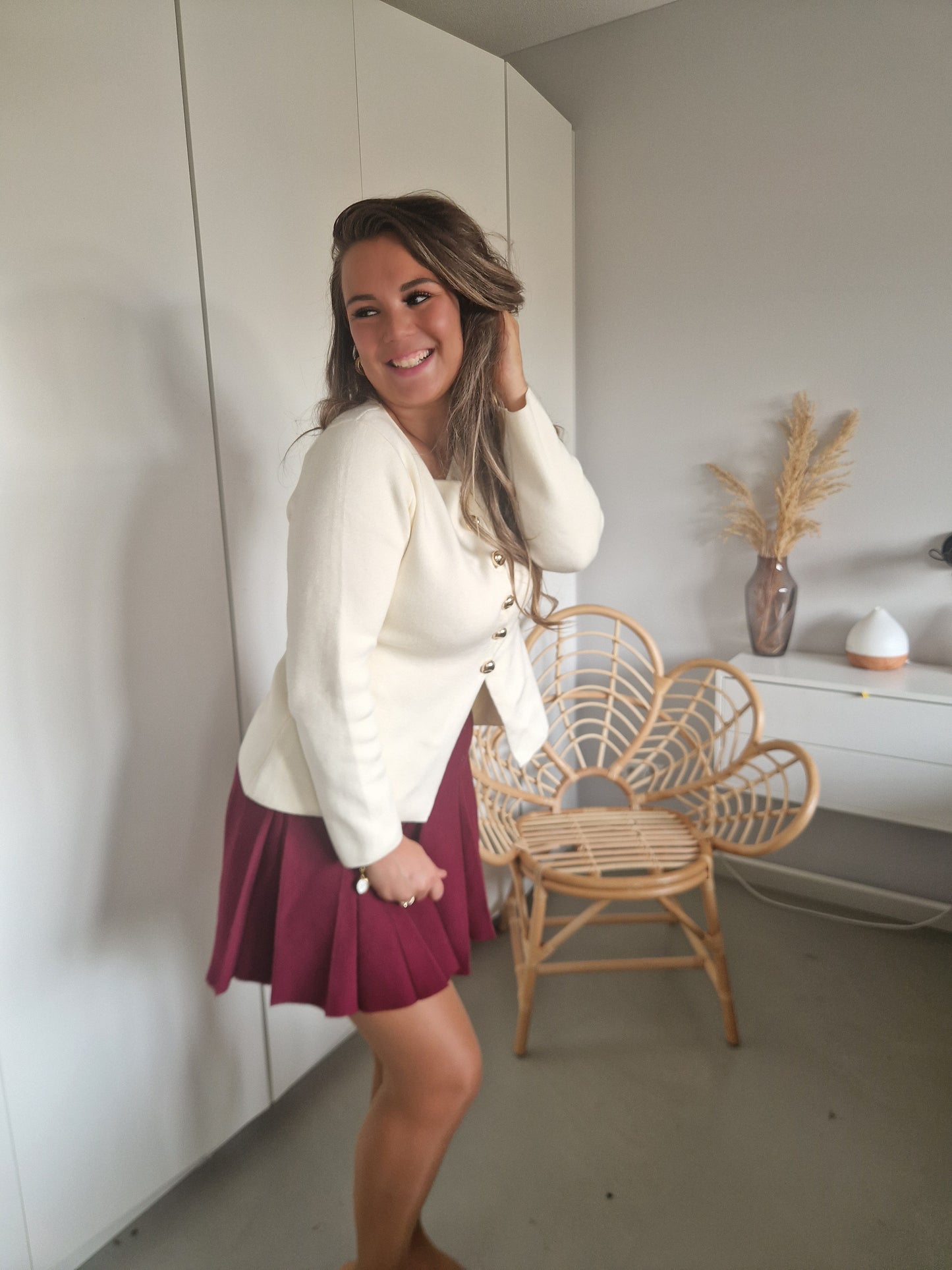 Plooirok burgundy