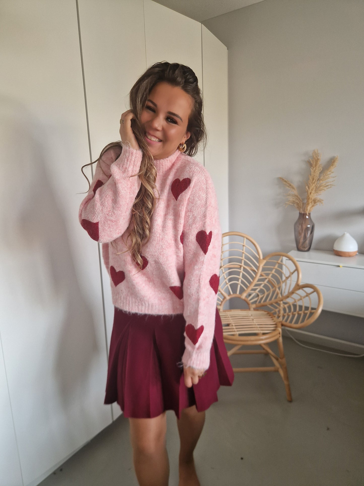 Plooirok burgundy