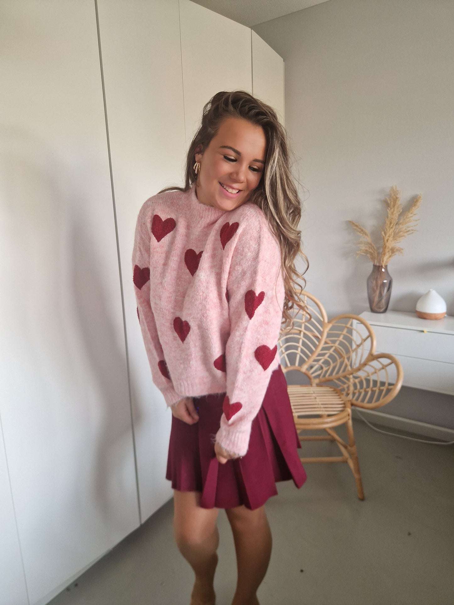Plooirok burgundy