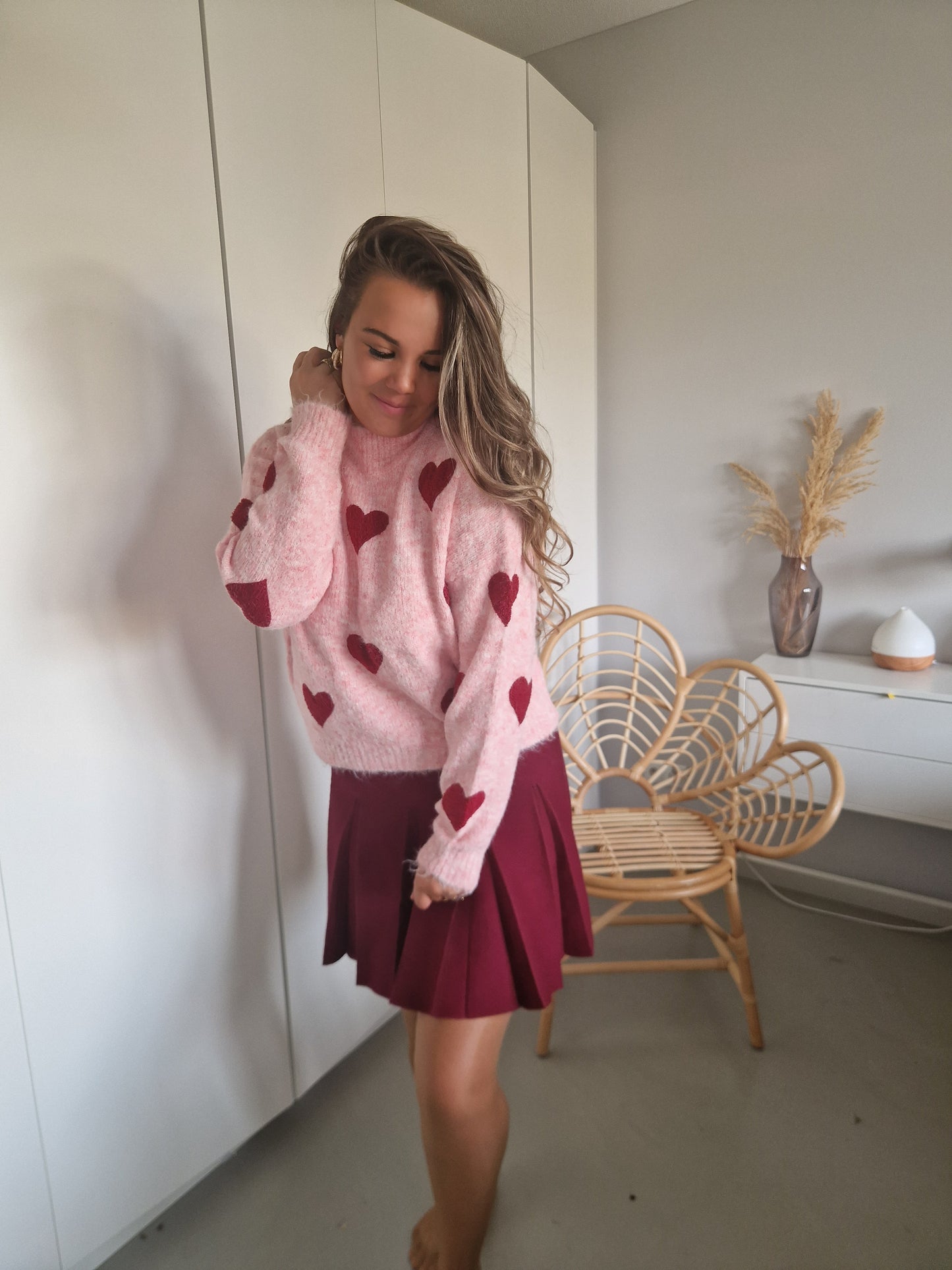 Plooirok burgundy