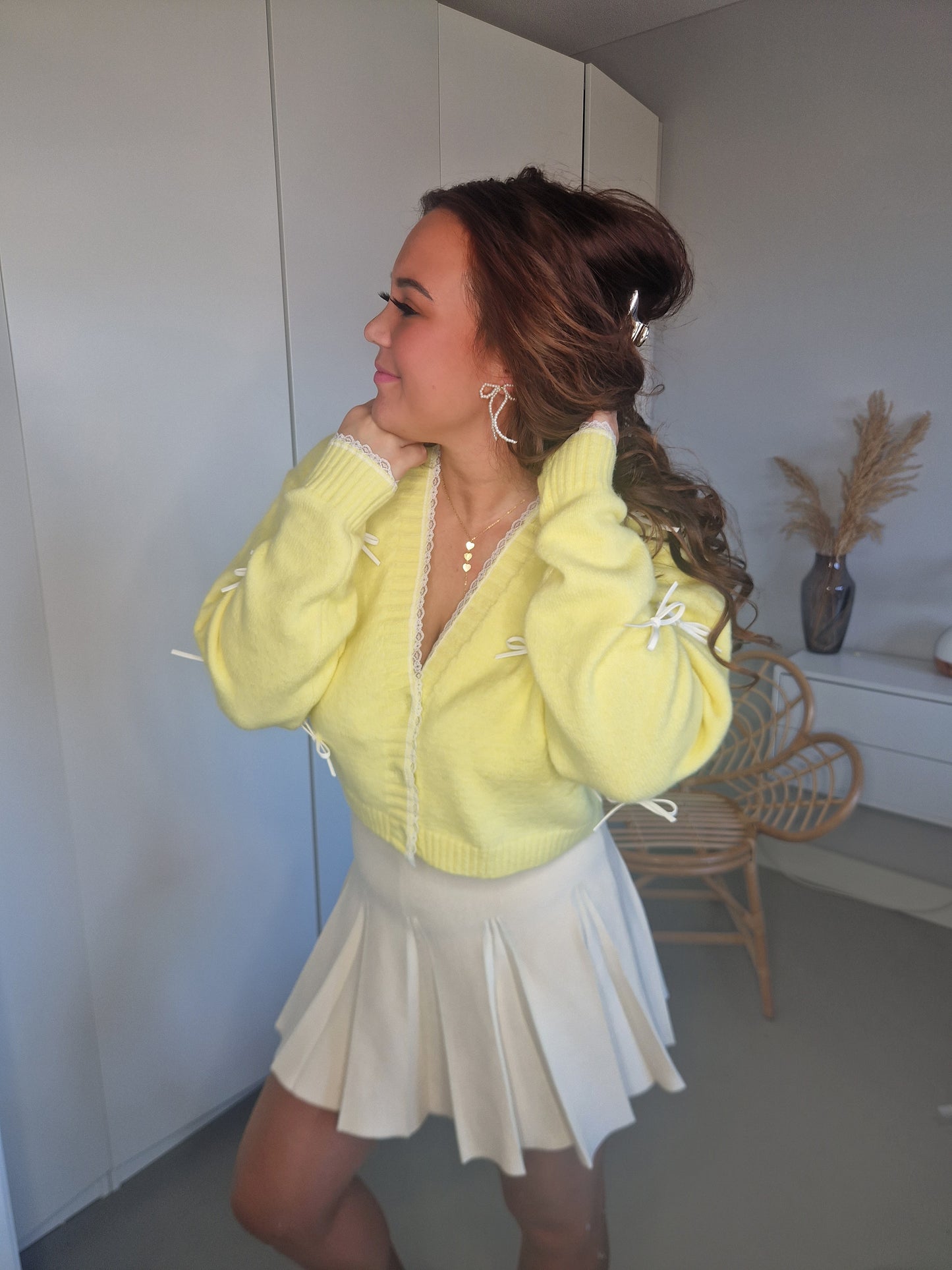Plooi rok beige