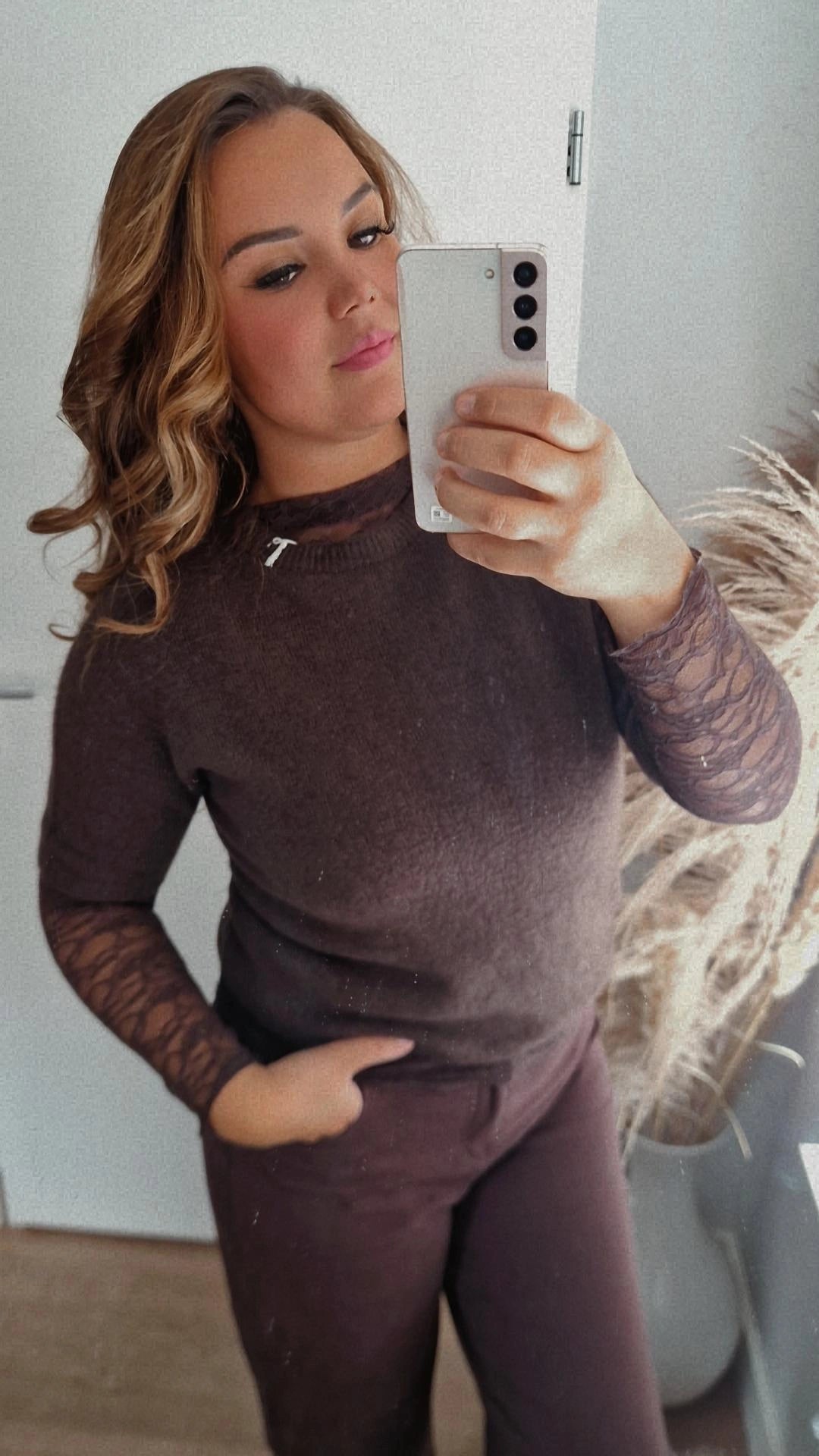 Mesh top strakke mouw