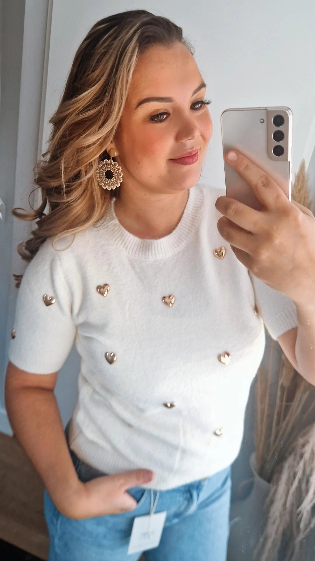 Oorbellen beige