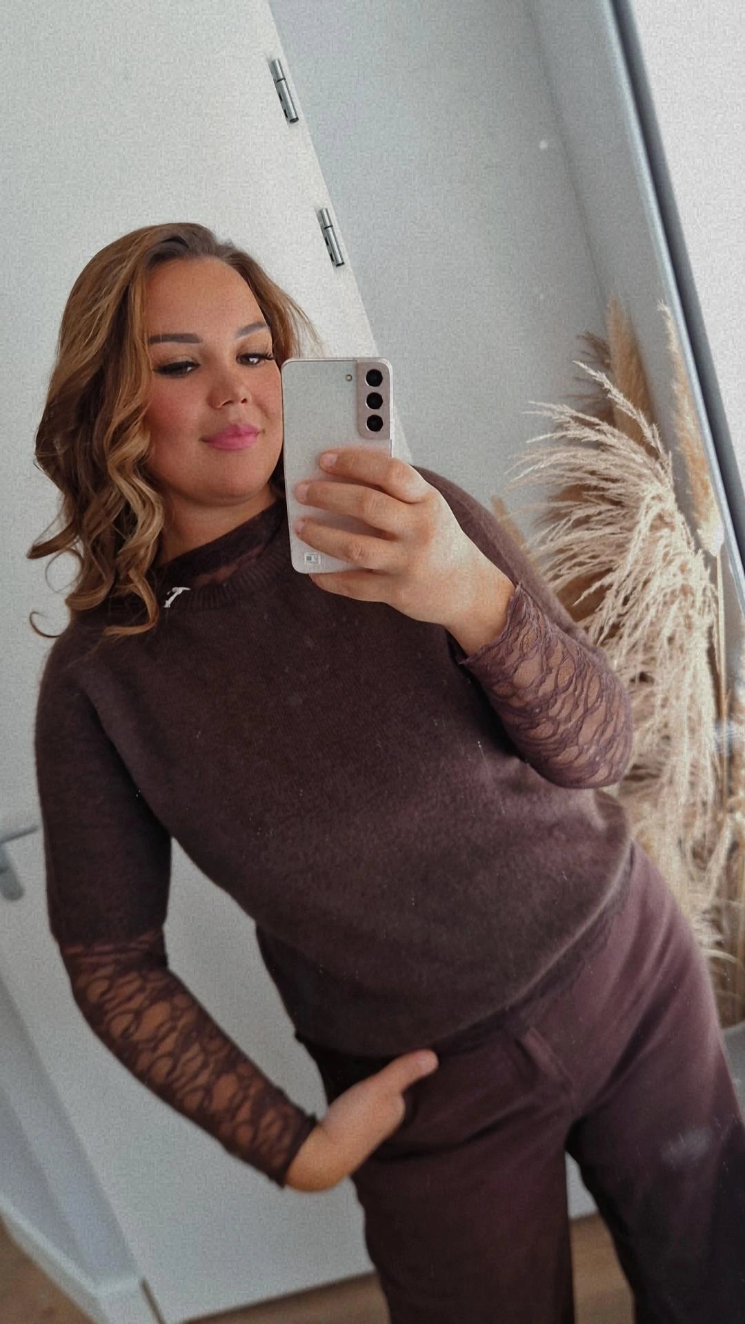 Mesh top strakke mouw