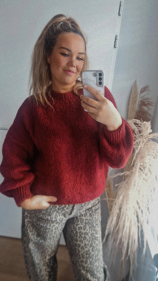 Loose fit trui burgandy