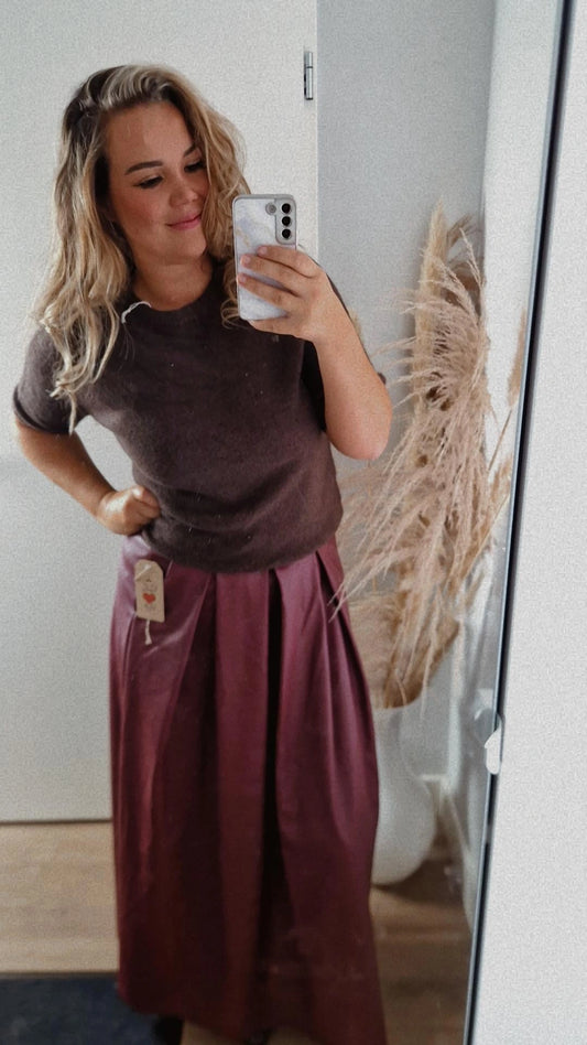 Rok leatherlook burgundy