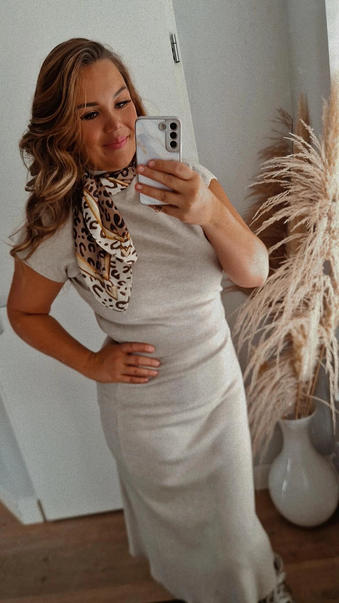2delige set korte mouw beige