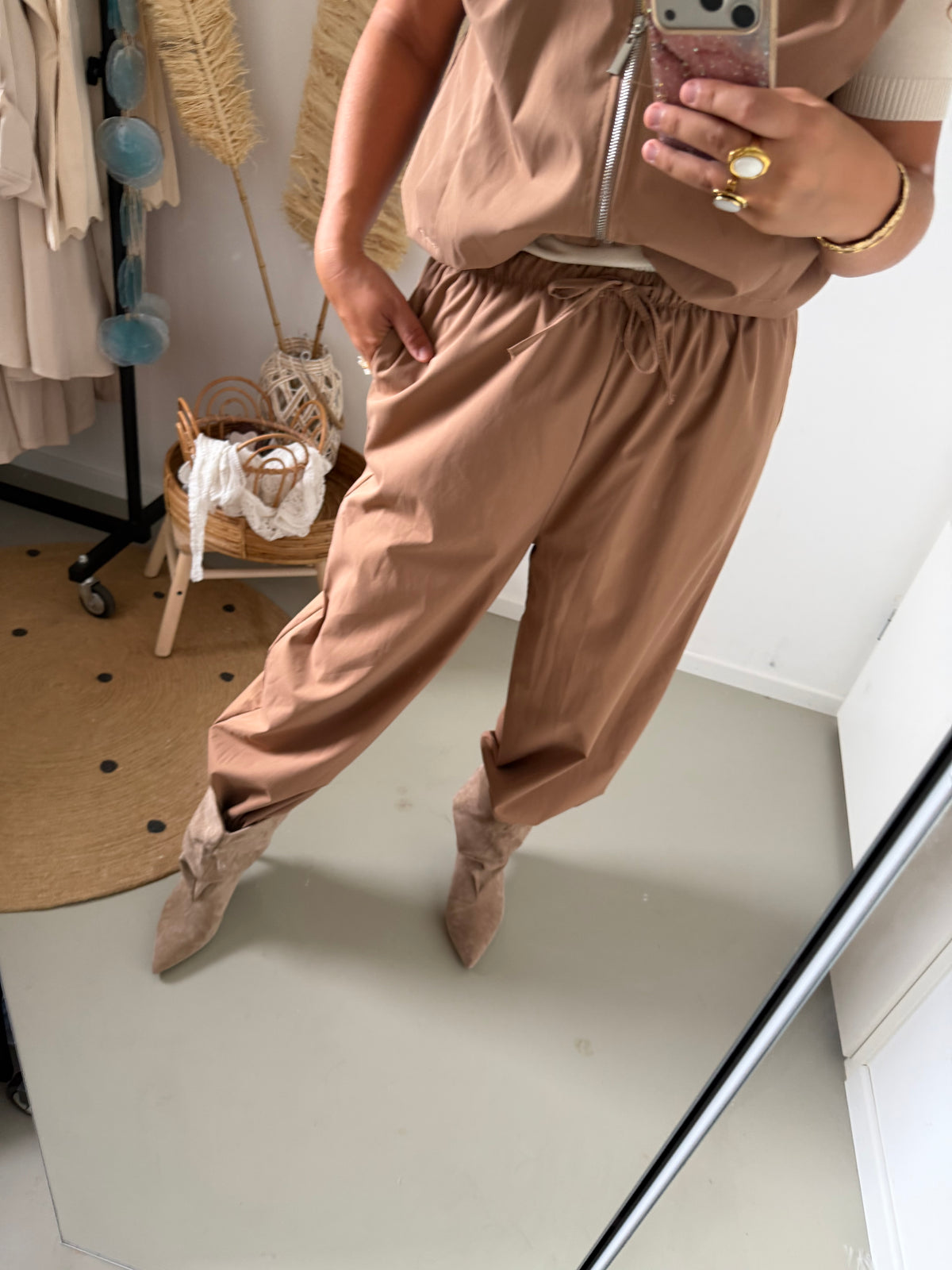 Pof broek Camel