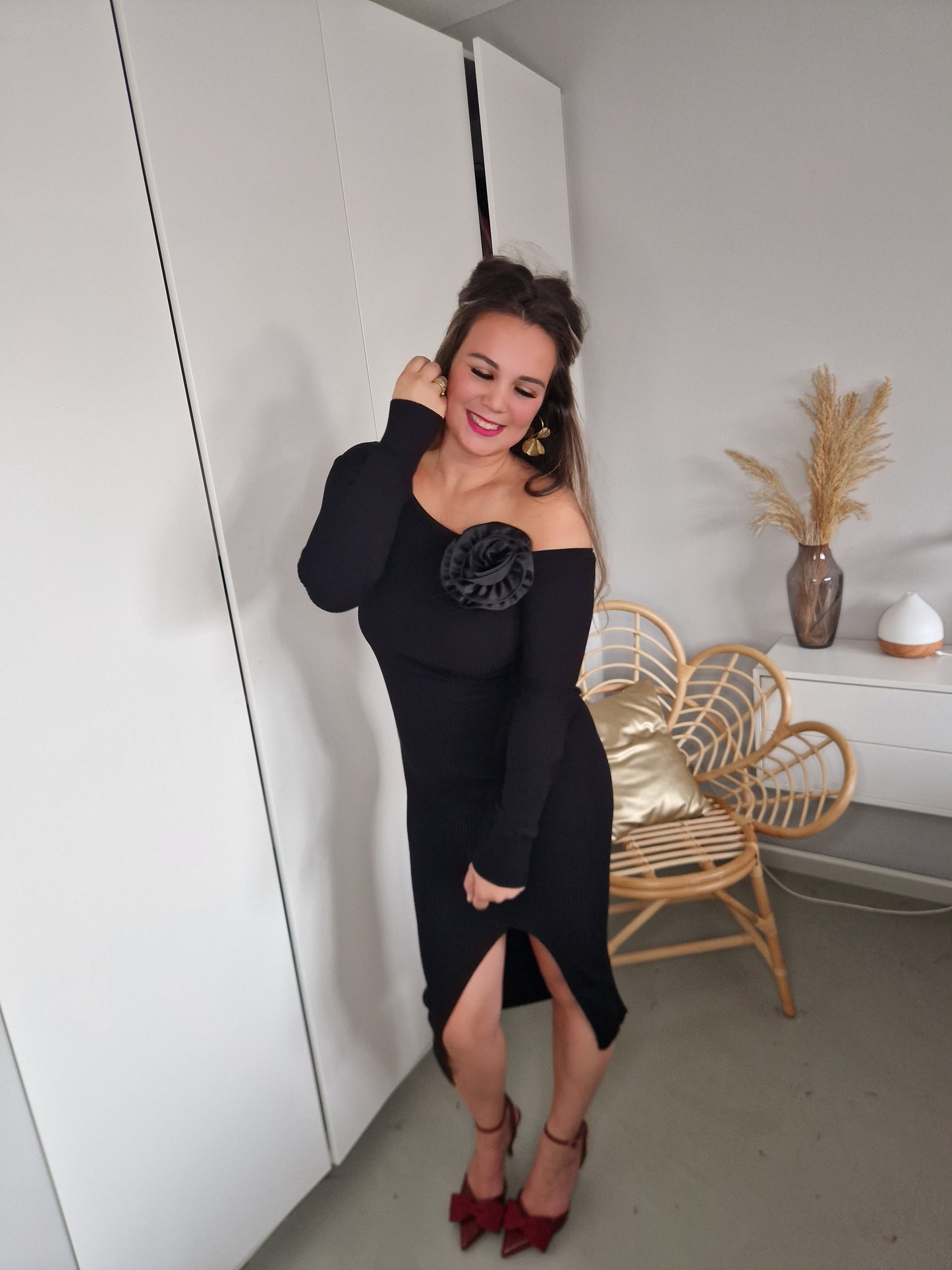 Jurk roos zwart