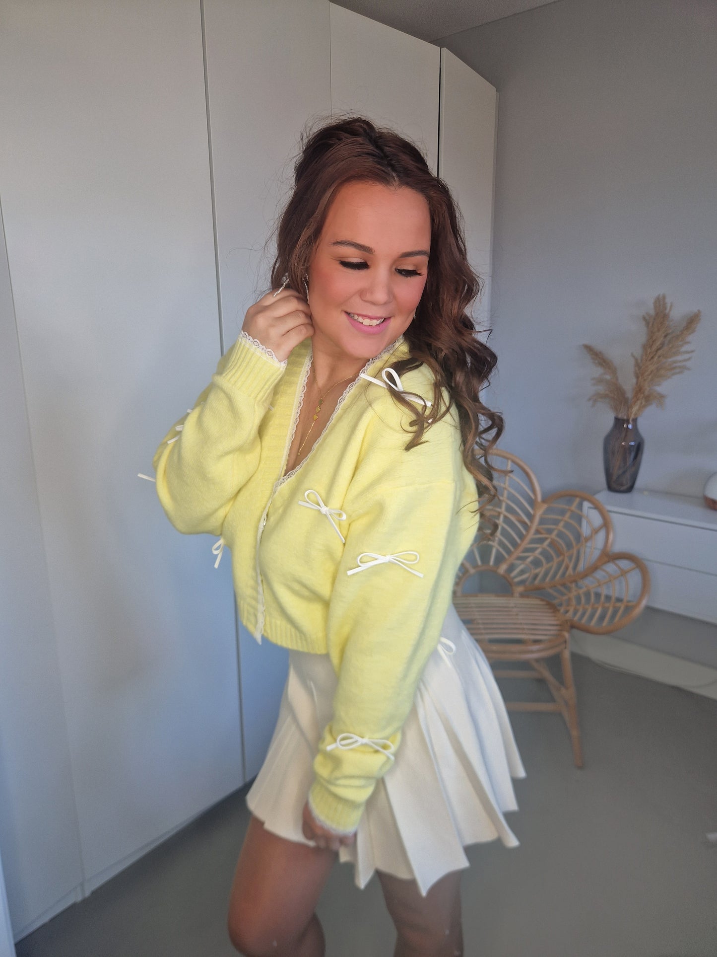 Plooi rok beige