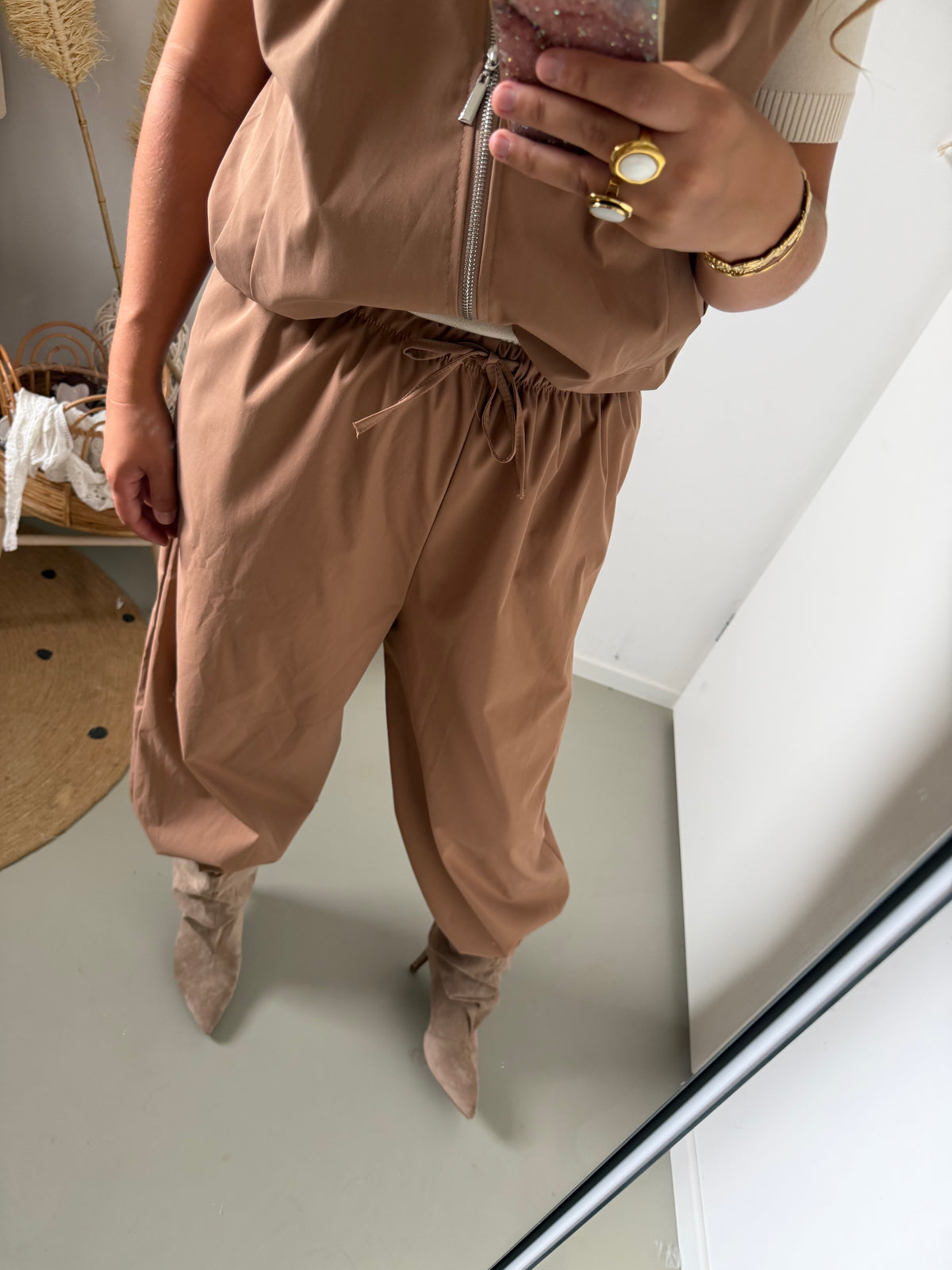 Pof broek Camel