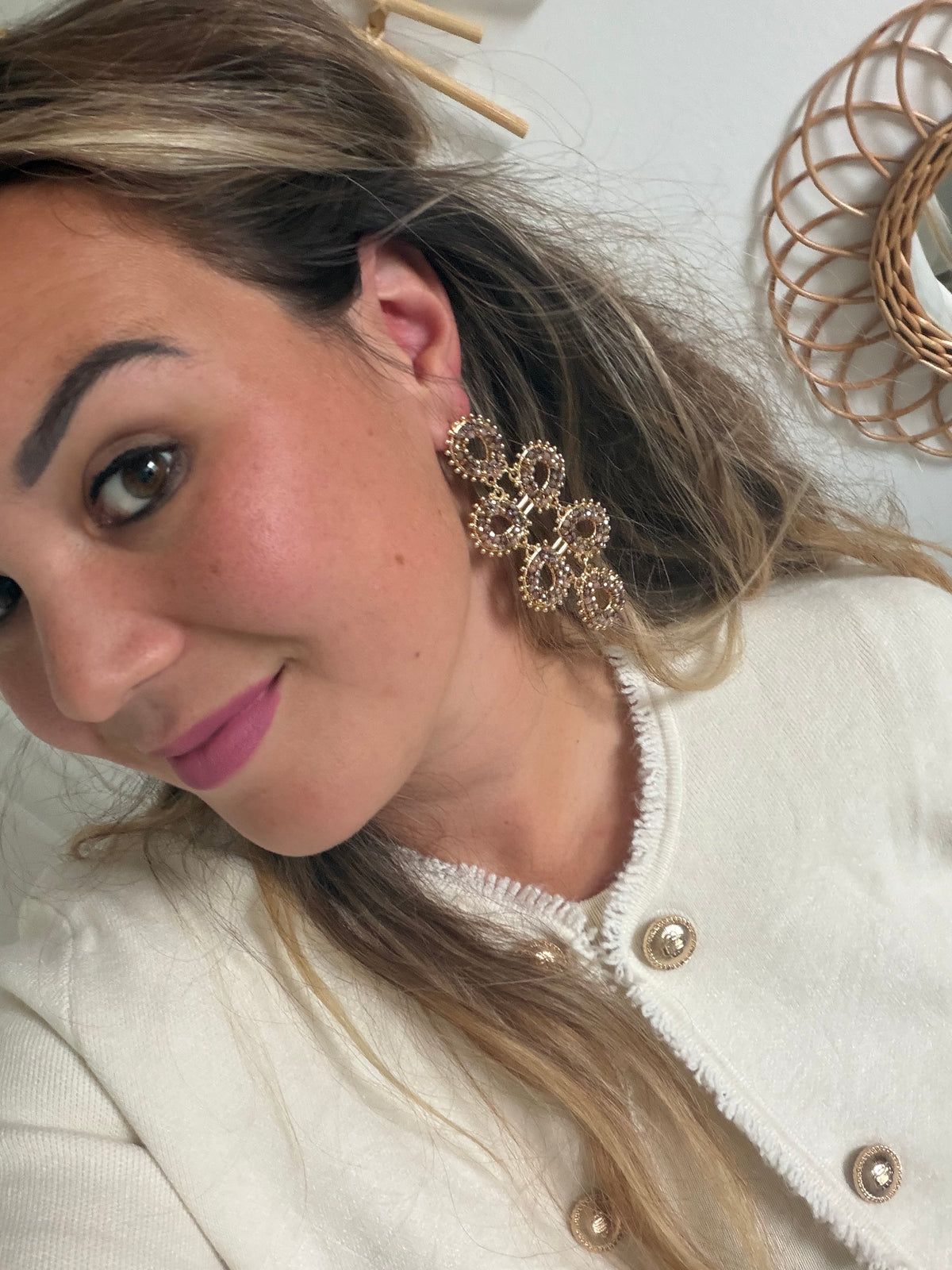 Oorbellen beige