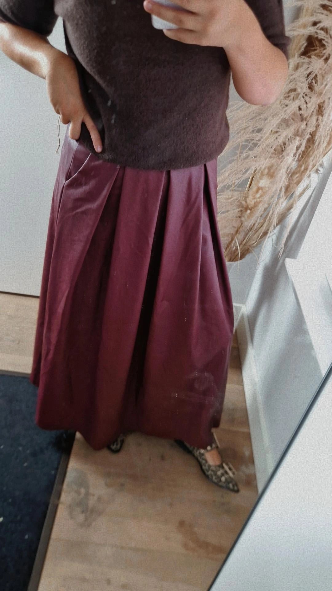 Rok leatherlook burgundy