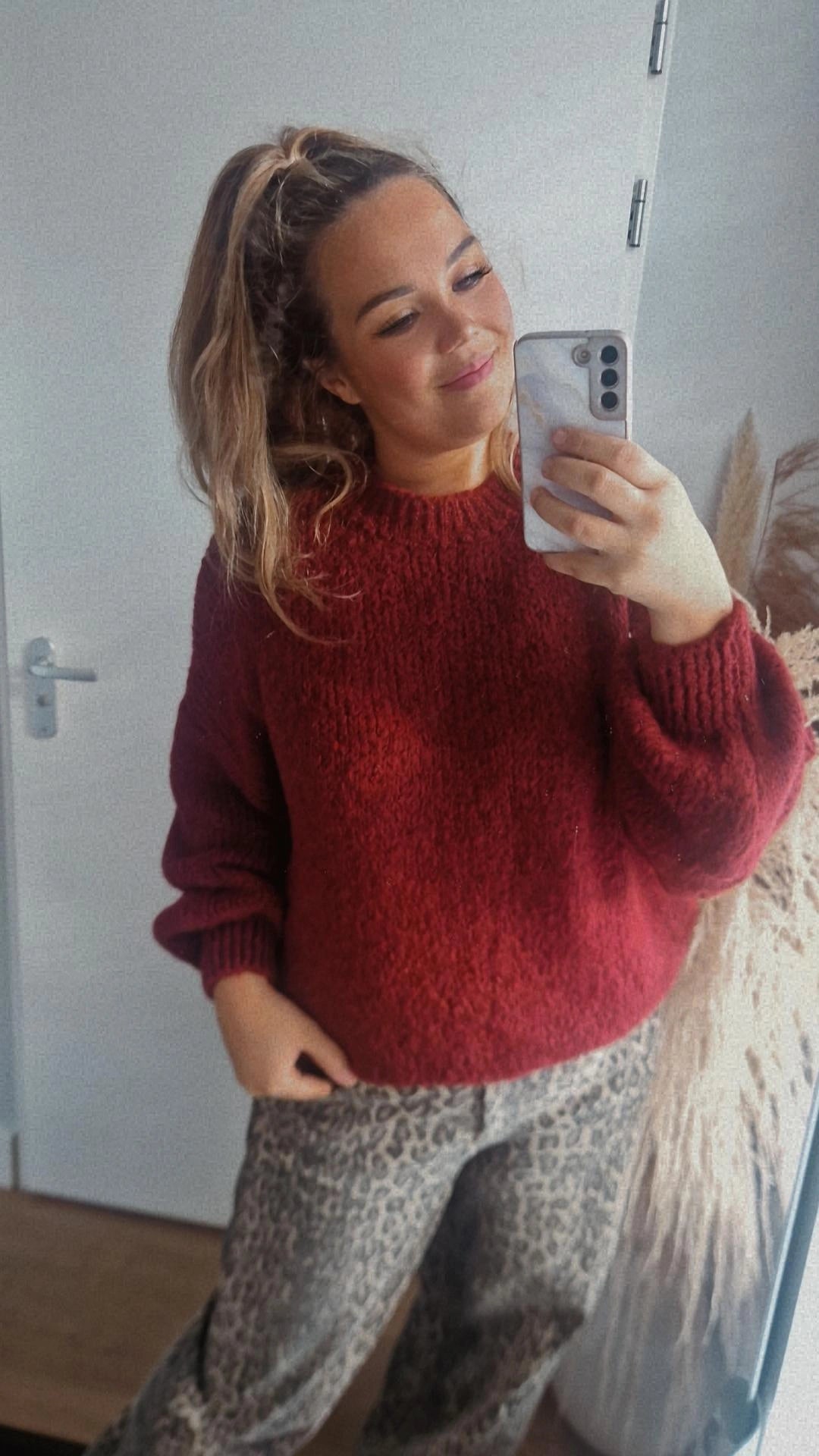 Loose fit trui burgandy