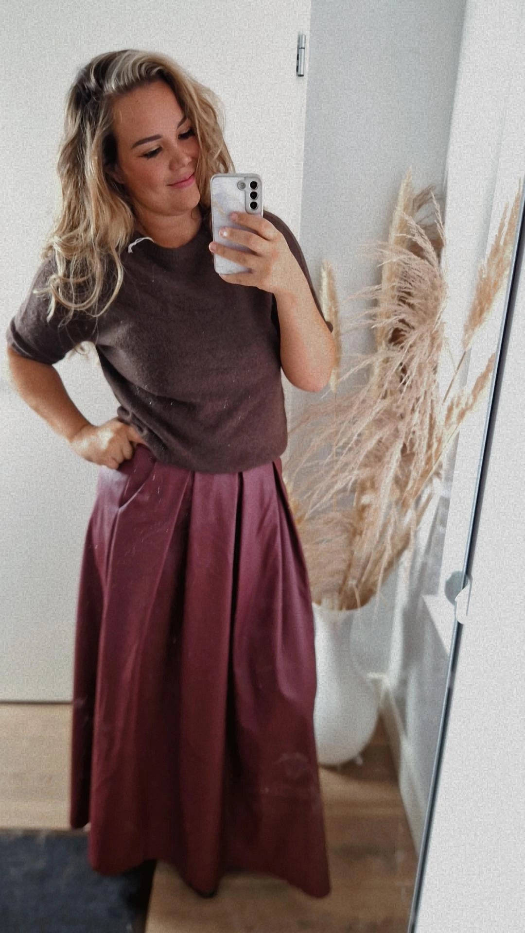 Rok leatherlook burgundy