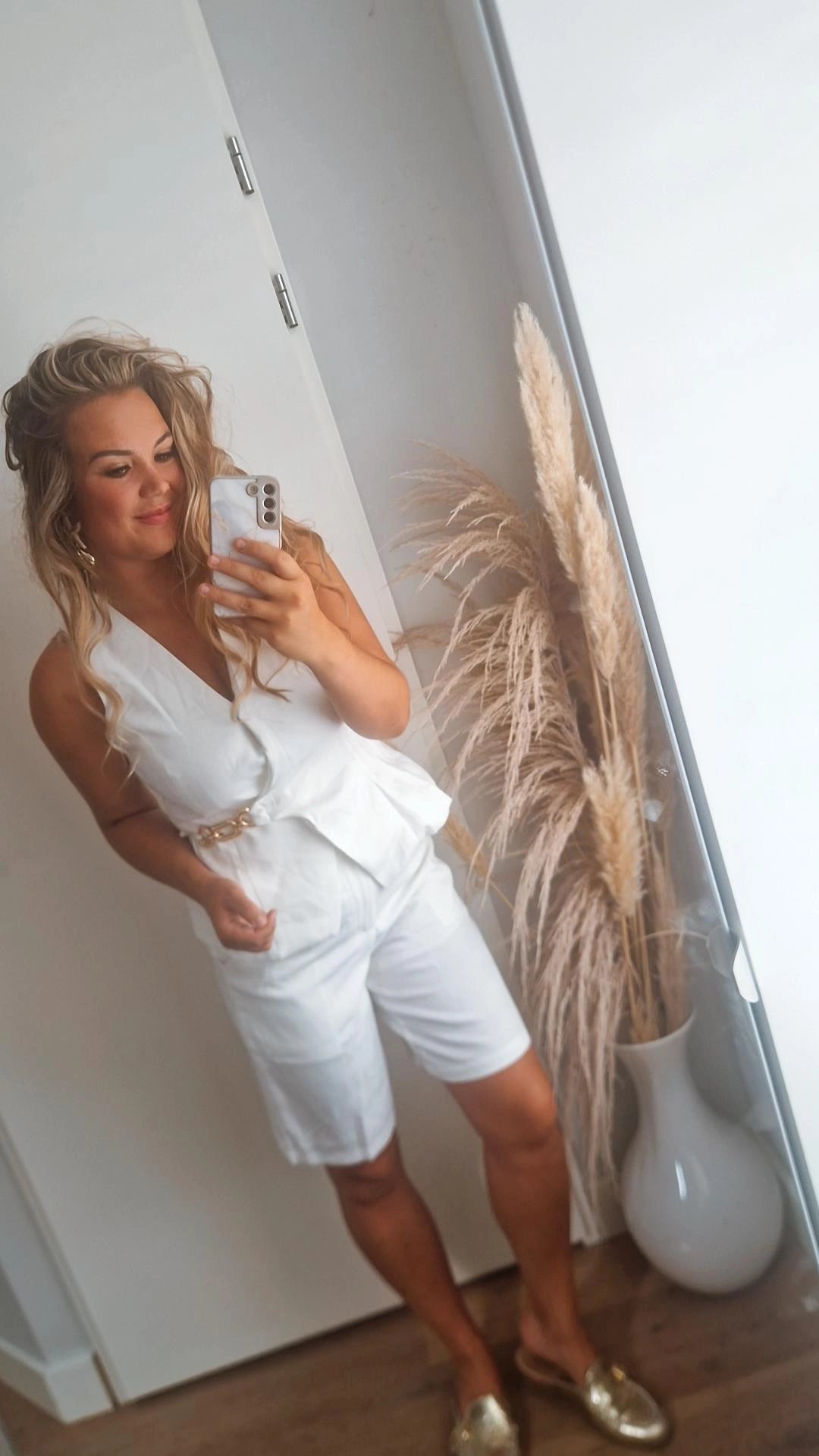 Gilet goude ketting off white