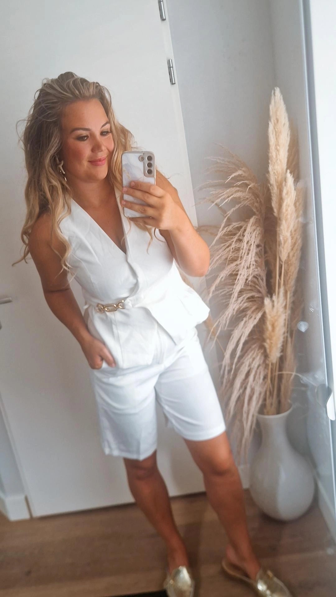 Gilet goude ketting off white
