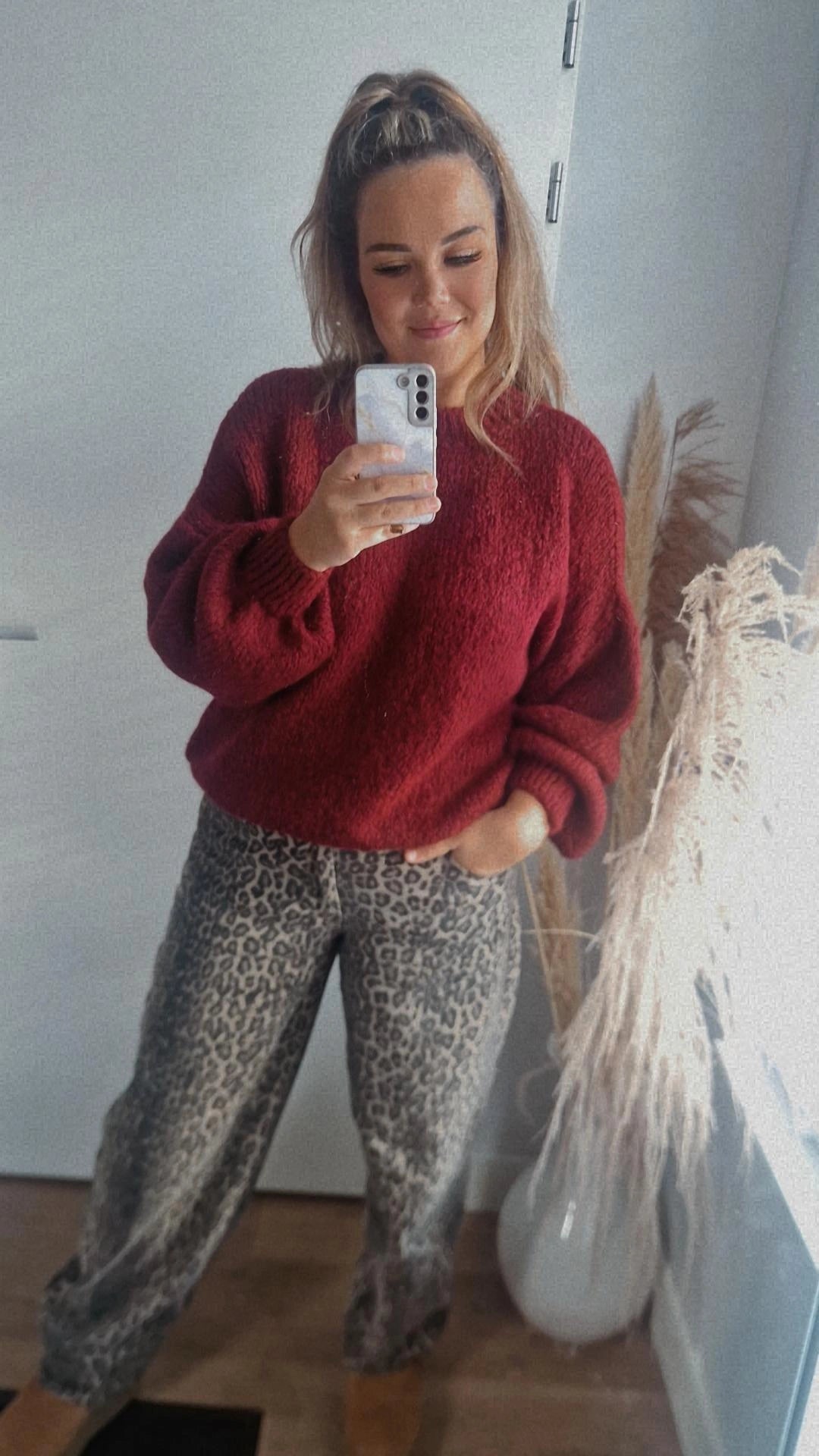 Loose fit trui burgandy