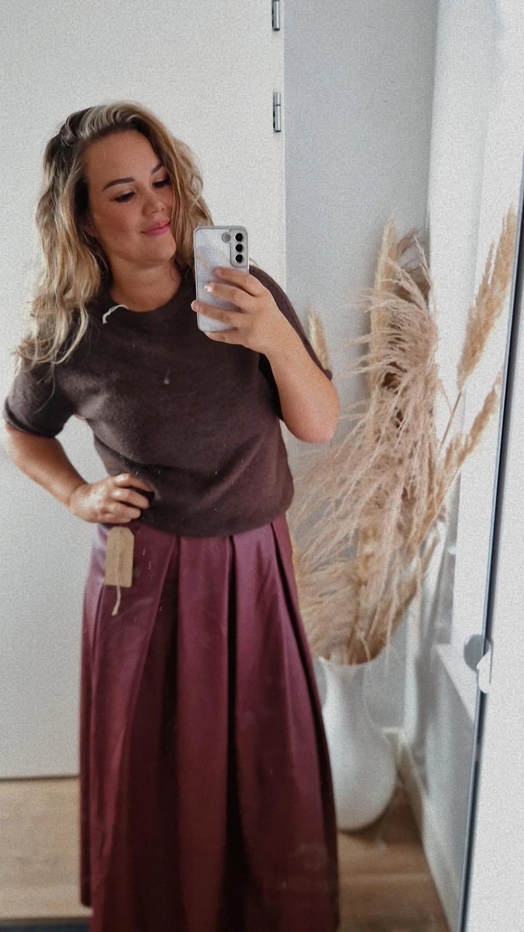 Rok leatherlook burgundy
