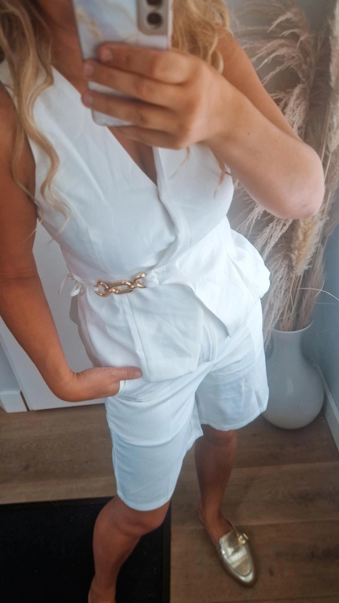 Gilet goude ketting off white
