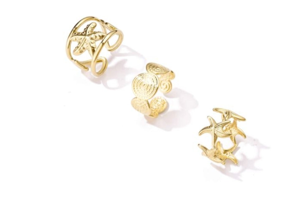 3 paar ringen zeester