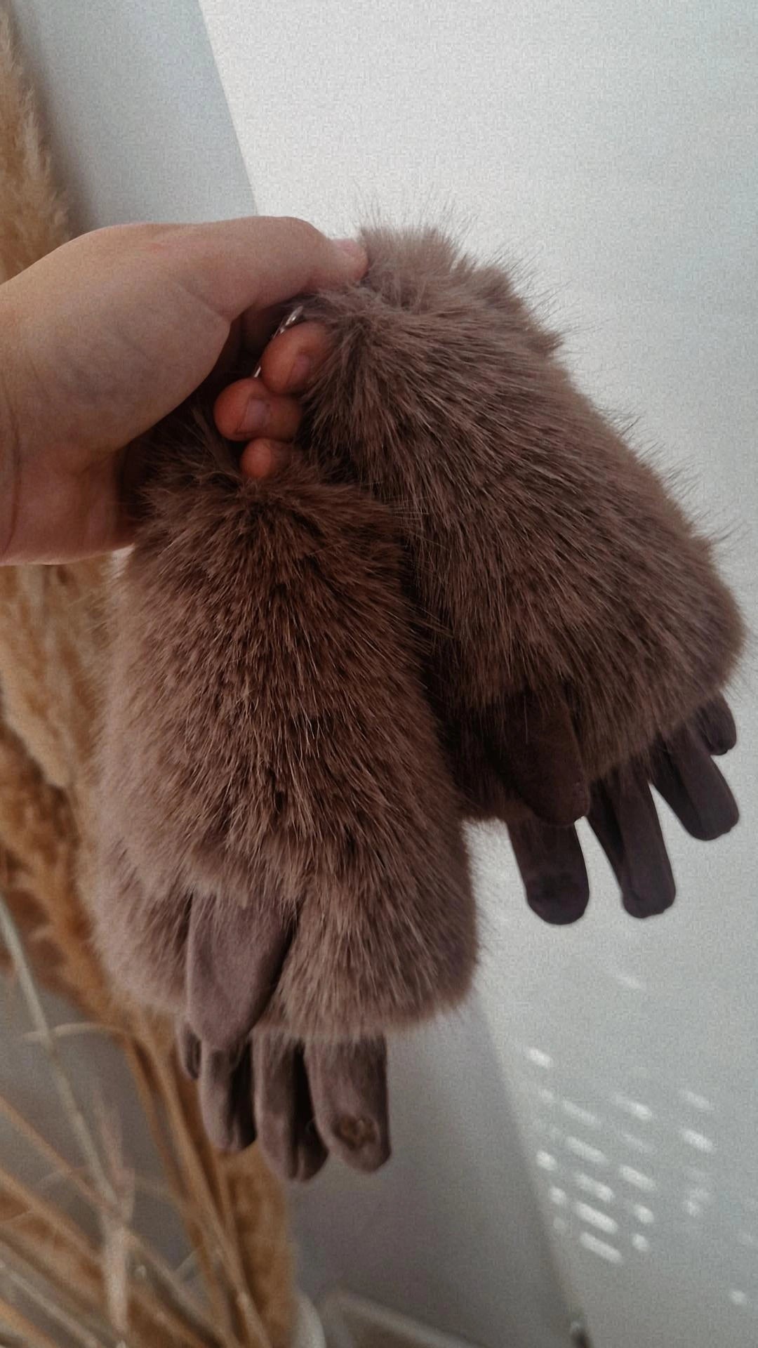 Handschoenen vachtje bruin