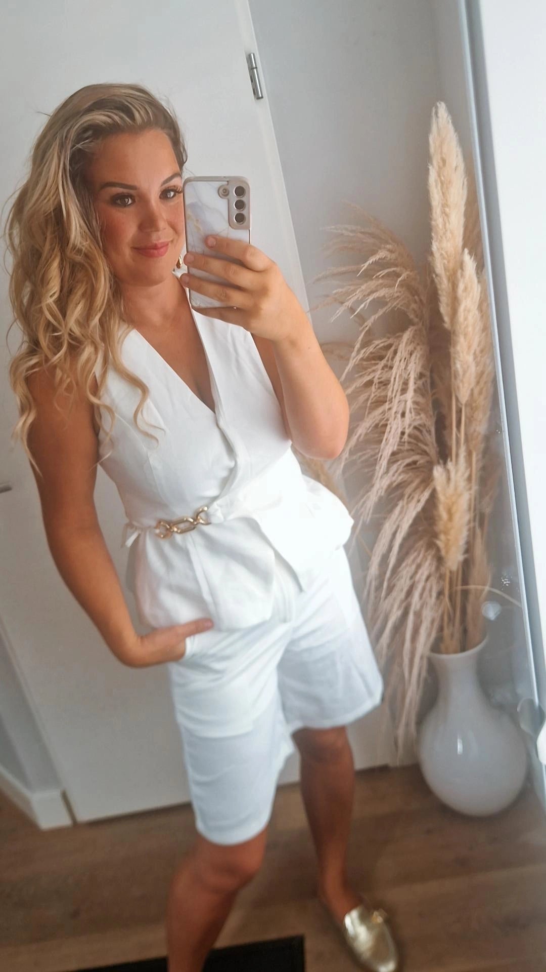 Gilet goude ketting off white