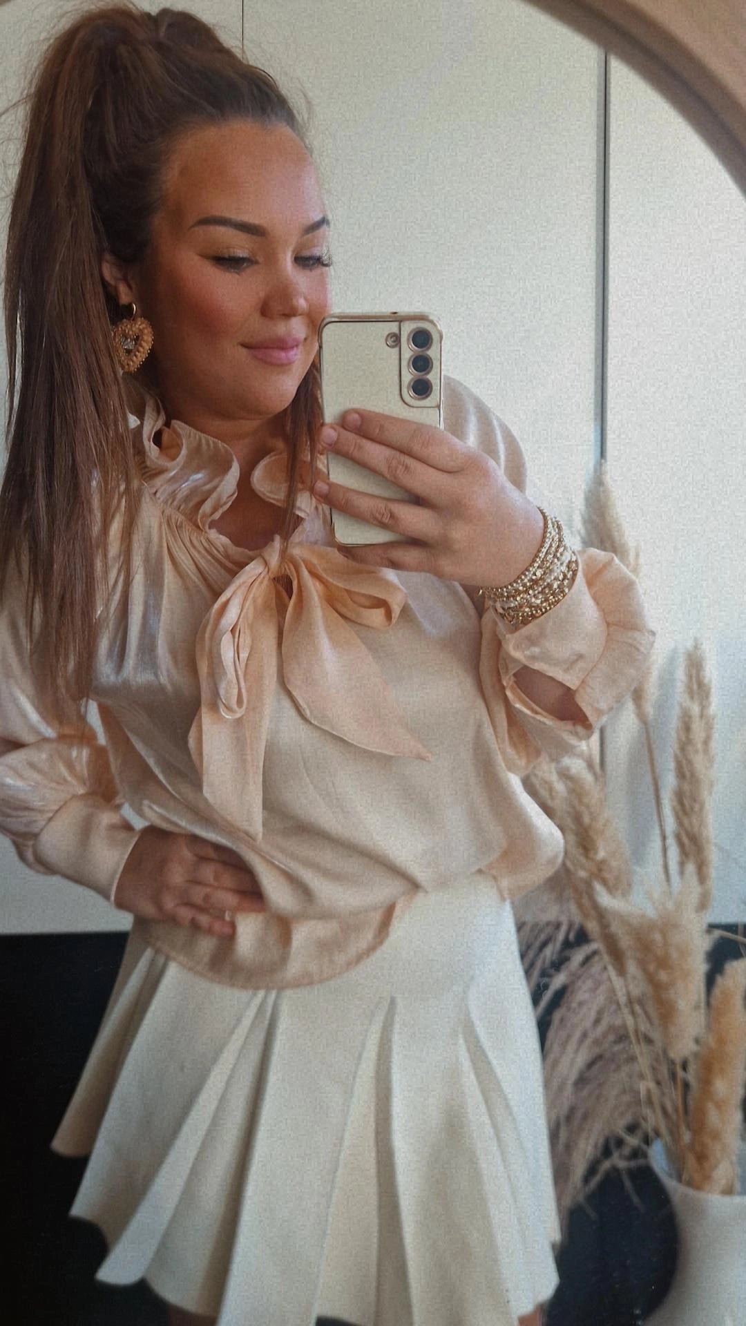Blouse strik peach