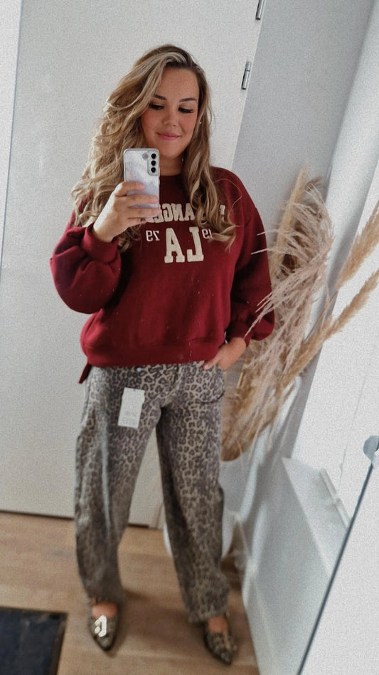 Balloon jeans leopard