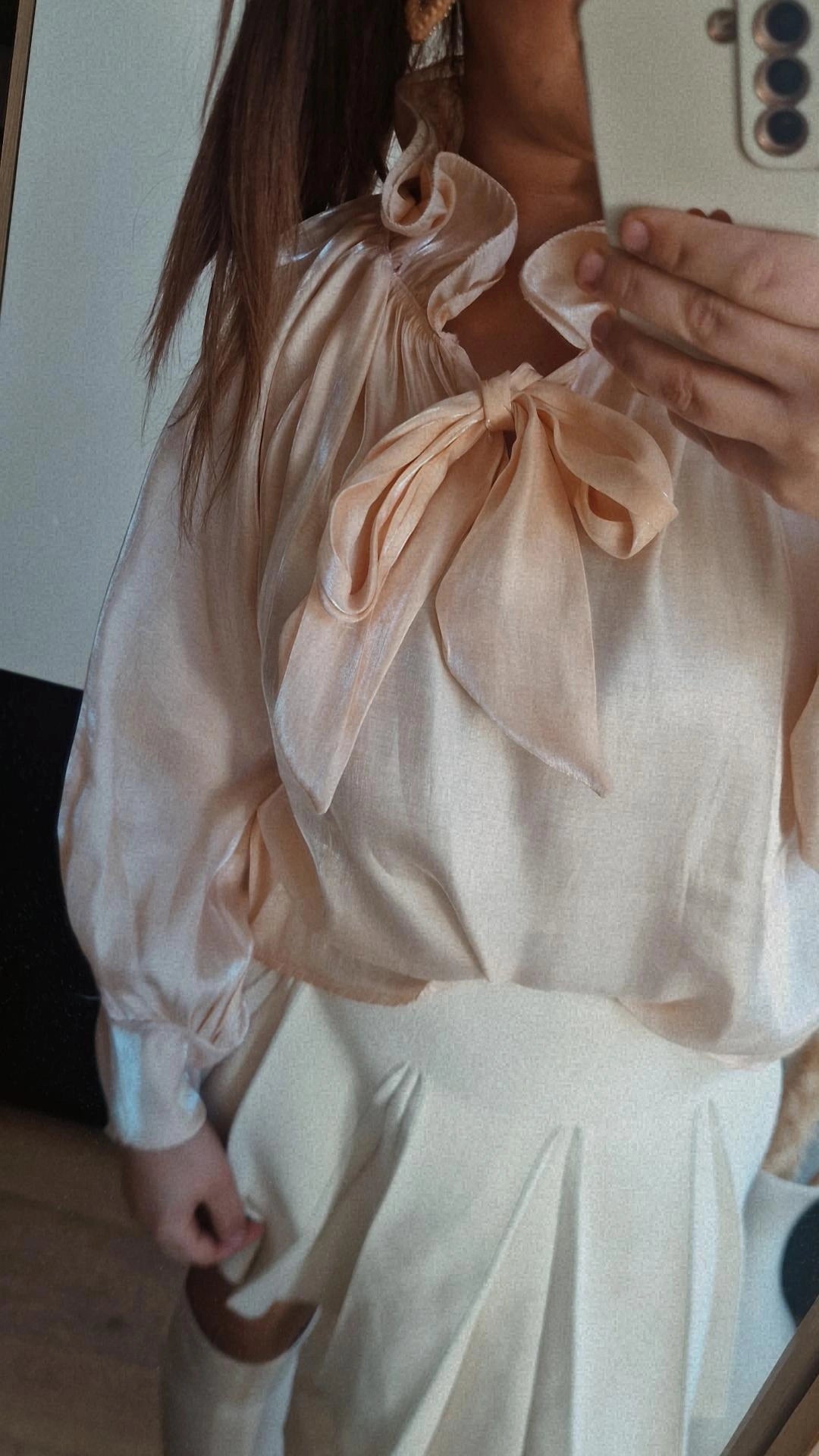 Blouse strik peach